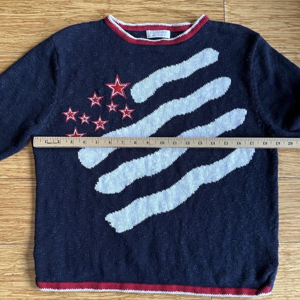 Christopher & Banks American Flag Sweater Patriotic size Small USA July 4th - Picture 4 of 11